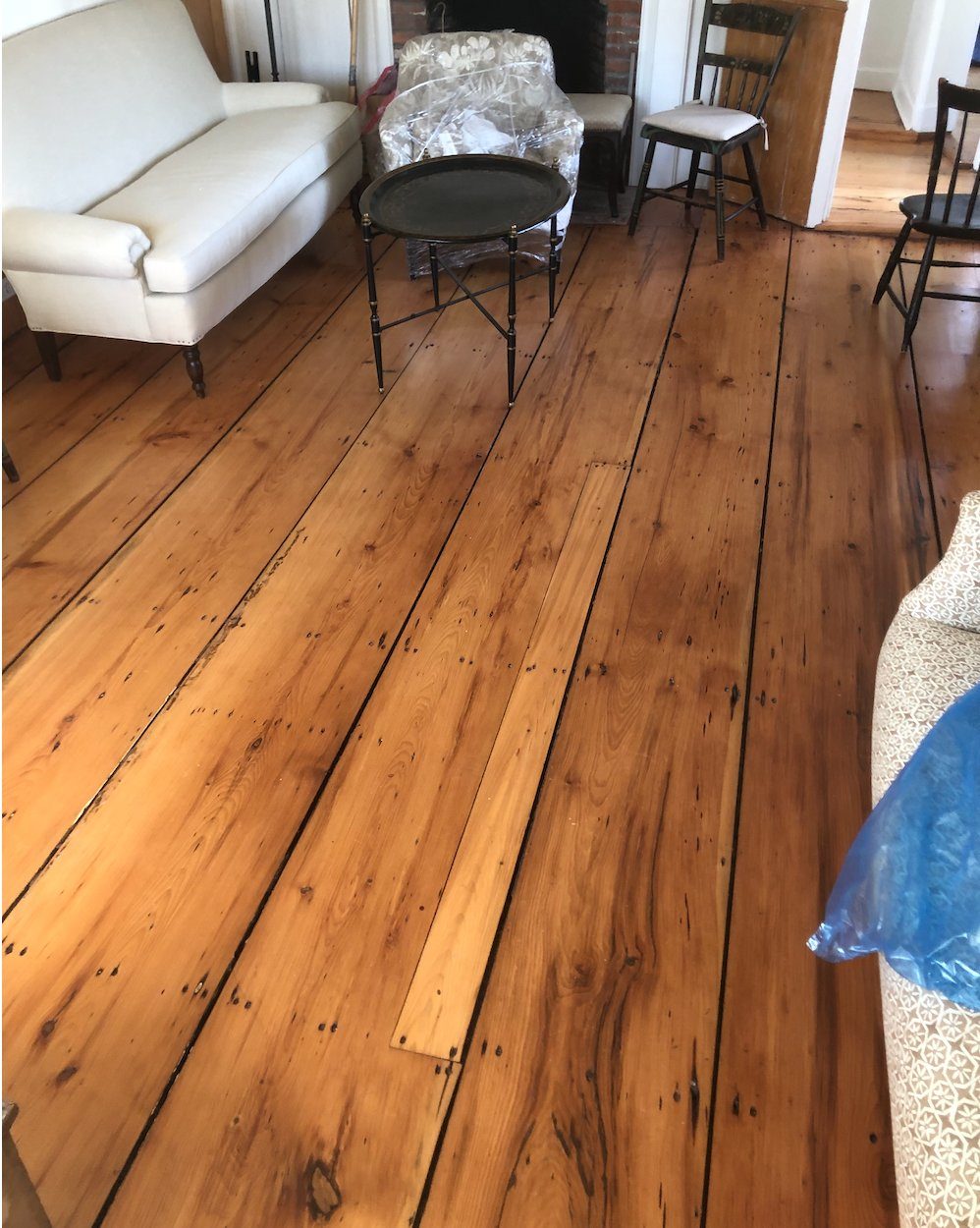 Antique plank flooring restoration