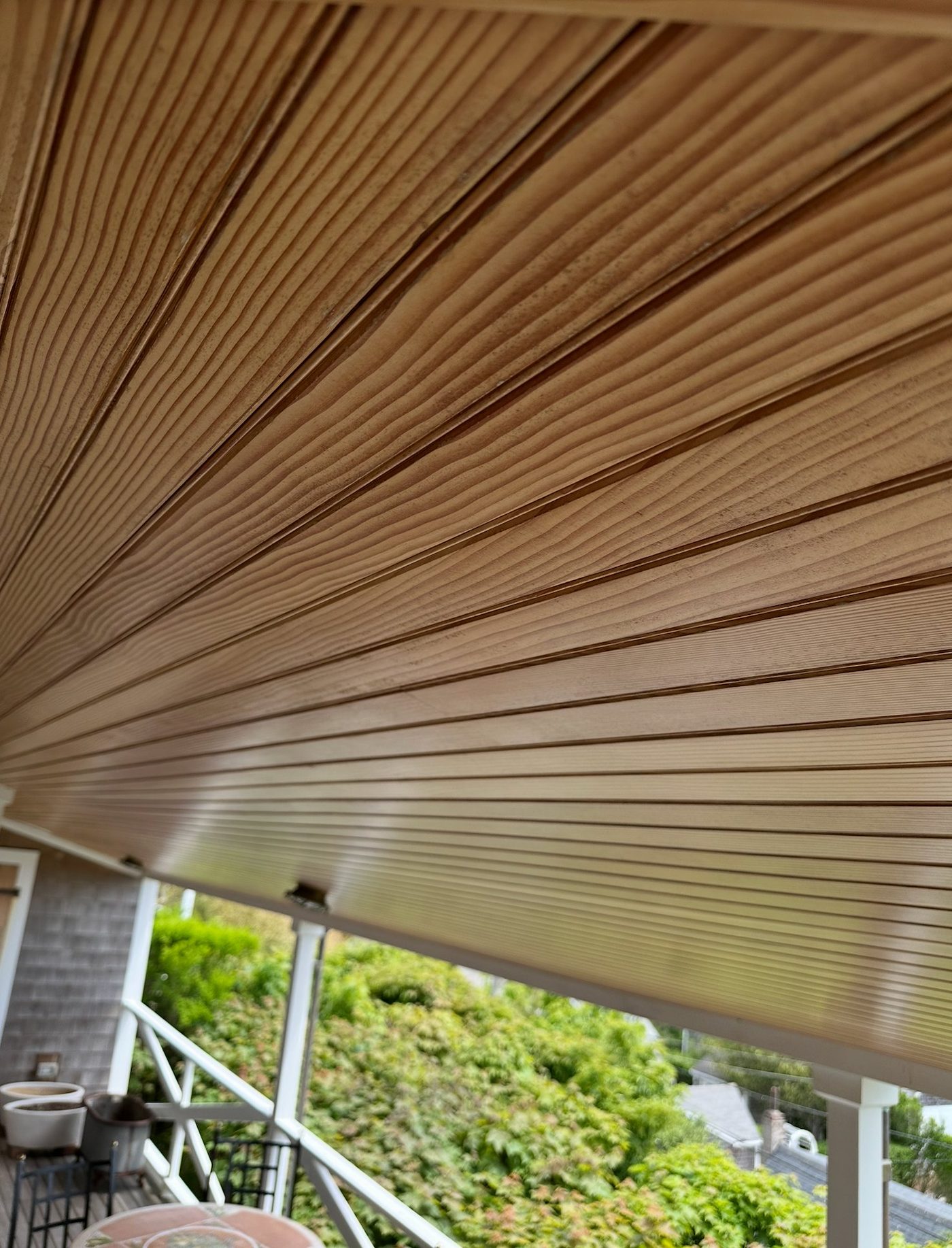 Custom beadboard porch ceiling